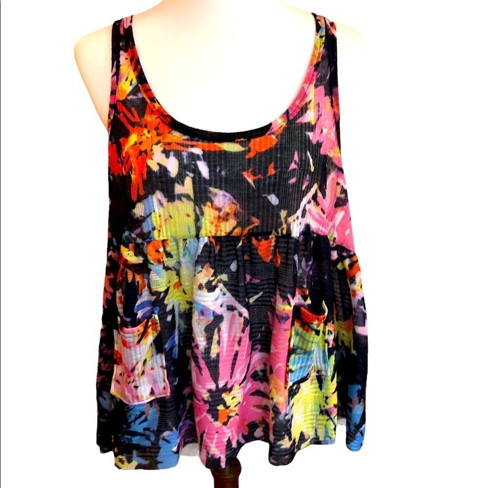 Free People Floral Babydoll style Tank - Picture 3 of 9